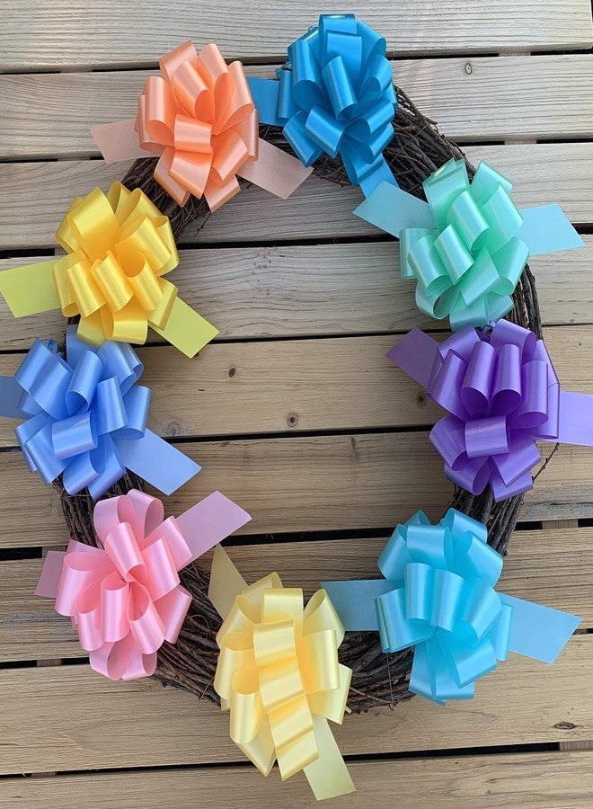 GiftWrap Etc. Easter Gift Basket Pull Bows - 5" Wide, Set of 9, Pink, Green, Blue, Lavender, Yellow, Spring, Pastel Decor, Baby Shower, Birthday, Presents, Wreath, Swag, Decoration, Classroom, Christmas - Image 2